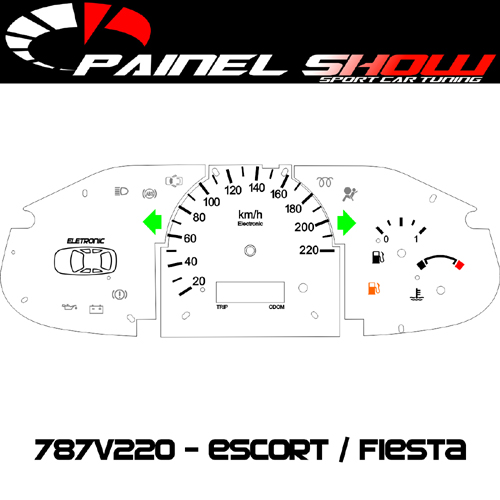 787v220 Escort Fiesta Zetec 2001 Carrinho Grafia Padrão - PAINEL SHOW TUNING - Personalização de Painéis de Carros e Motos