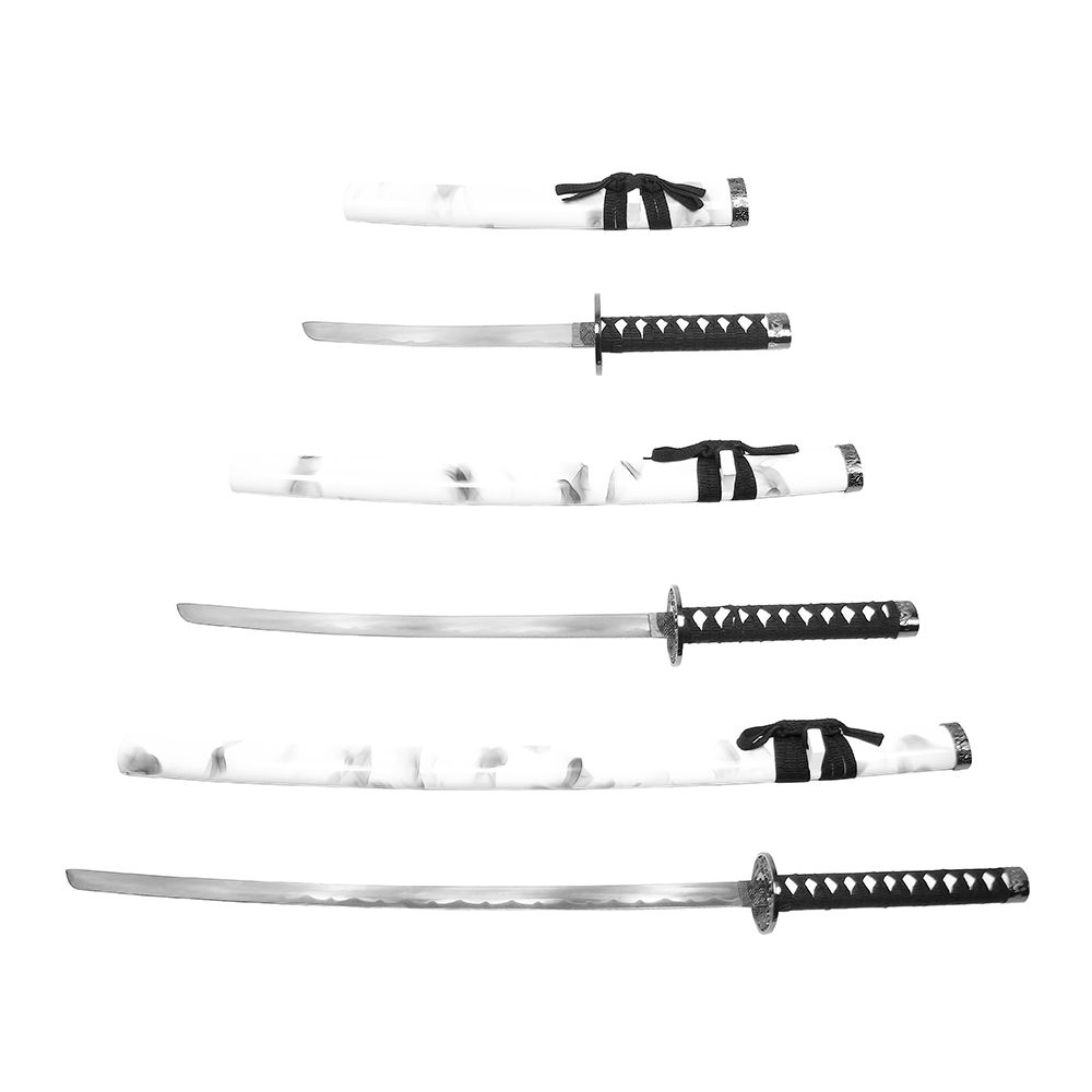 Espada Katana Ryuto Branca Mesclada - conj. 3 pcs Tanto, Wakizashi e Daito / Decoração, Cosplay, Colecionismo