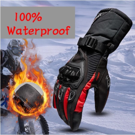 Luvas da motocicleta 100% à prova dwindproof água de vento inverno quente guantes moto luvas tela toque motosiklet eldiveni proteção