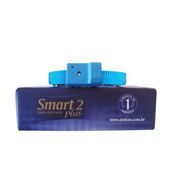 Coleira AntiLatido Smart Plus 2 Azul, Brinde Comedouro Duplo m/g 2000ml