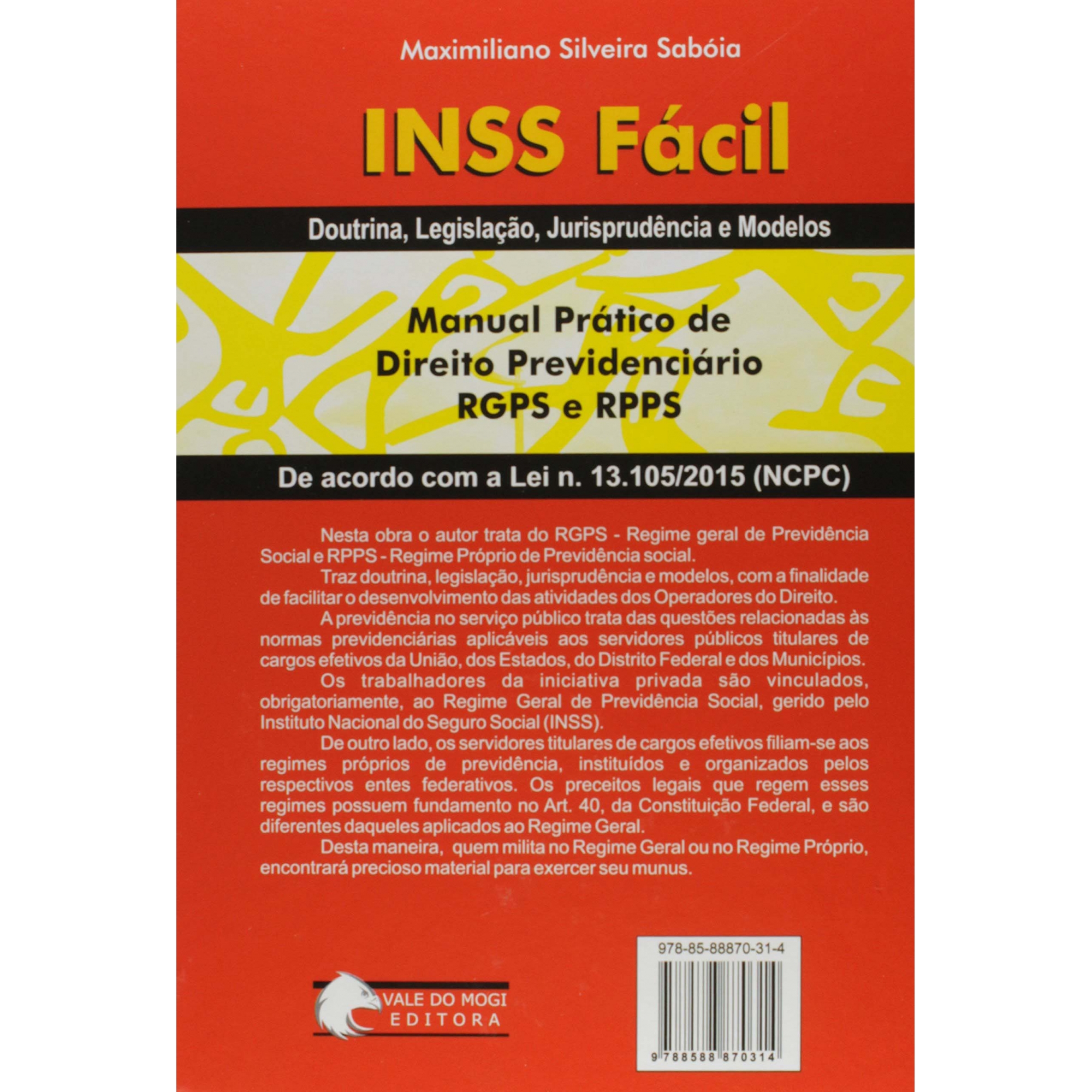 Livro Manual INSS Fácil Prático de Direito Previdenciário