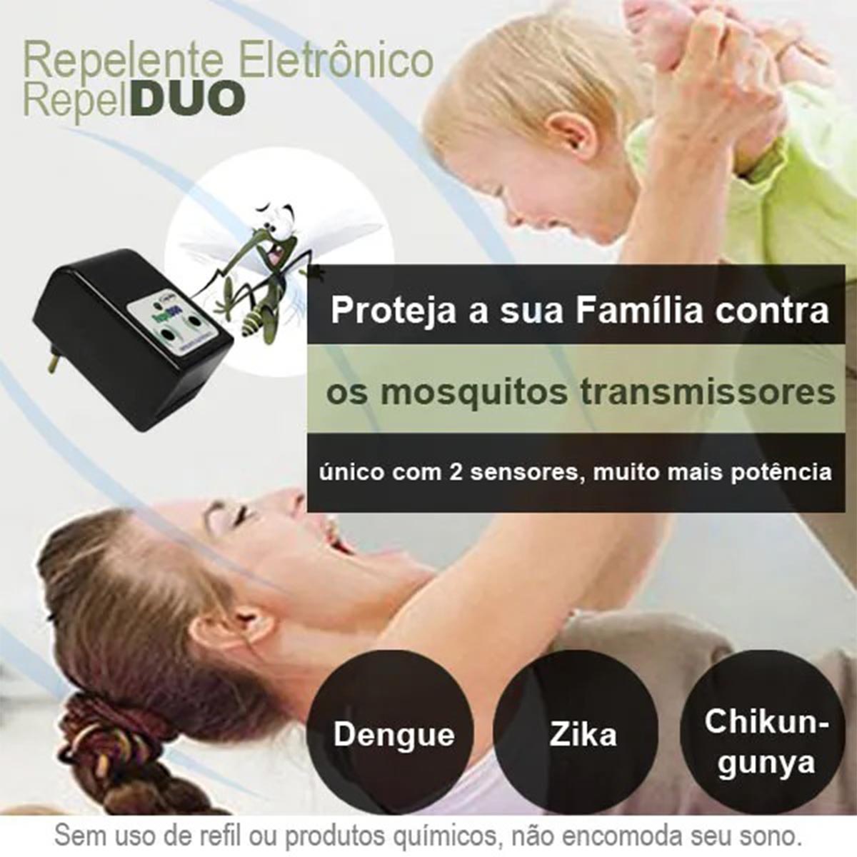 Repelente Eletrônico Repel DUO repele pernilongos e mosquitos  - 3 unidades