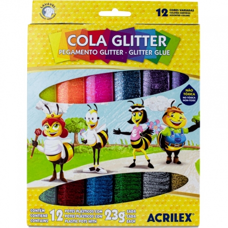 Cola Glitter Com 12 Cores 23g