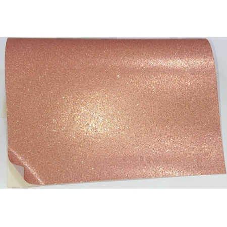 Papel Adesivo com Glitter Rose Gold A4 180g