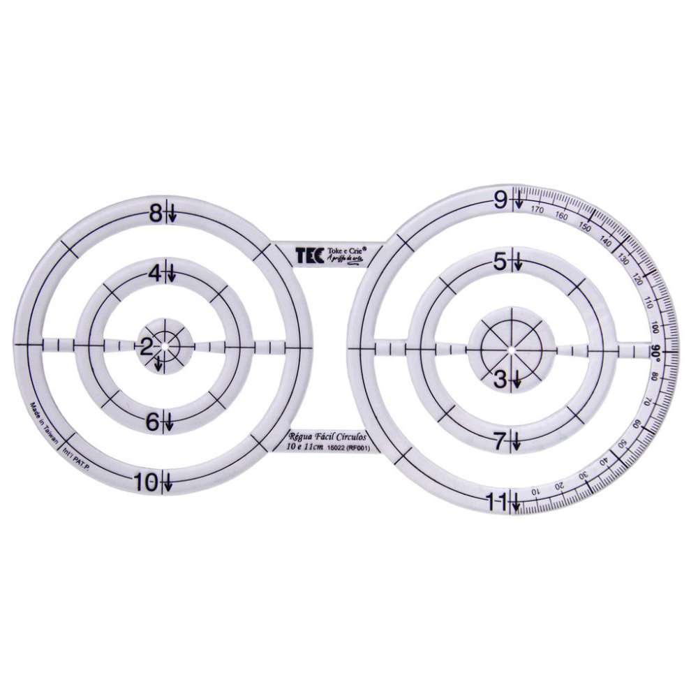 Régua Fácil Círculos 10 e 11 cm para Patchwork - Minas Midias