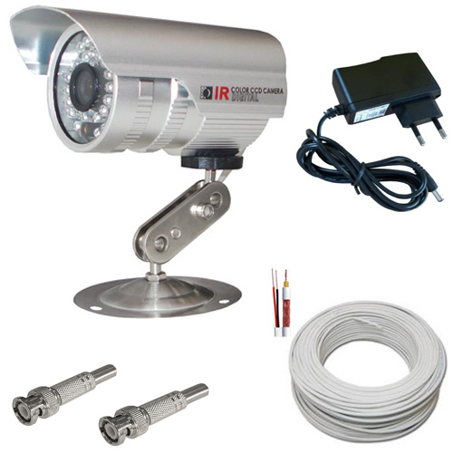 Kit Vigilância 1 Câmera infravermelho 1.000 linhas 36 leds- Completo  - Tudoseg Cftv - Sistemas de Segurança Eletrônica