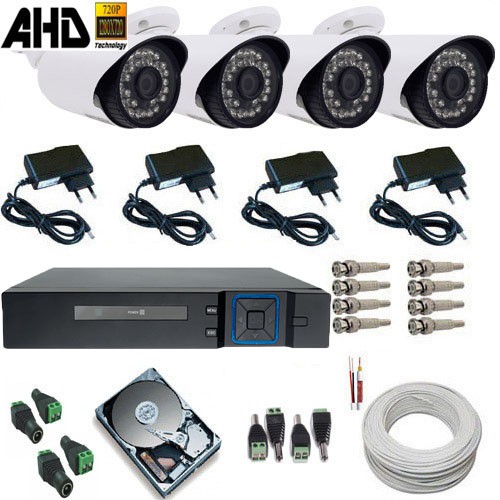 Kit Cftv 4 Câmeras de vigilância 1.3 Megapixel Infravermelho Gravador Dvr Multi HD 5 em 1  - Tudoseg Cftv - Sistemas de Segurança Eletrônica