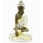 Estatua Imagem de Buda Prata De Resina Importado