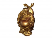 Estátua Buda Gordo Dourado Gg