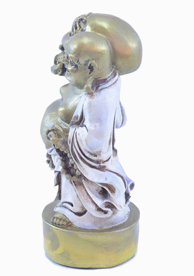 Estatua Imagem de Buda Em Pé Branco Com Saco  - Arrivo Mobile