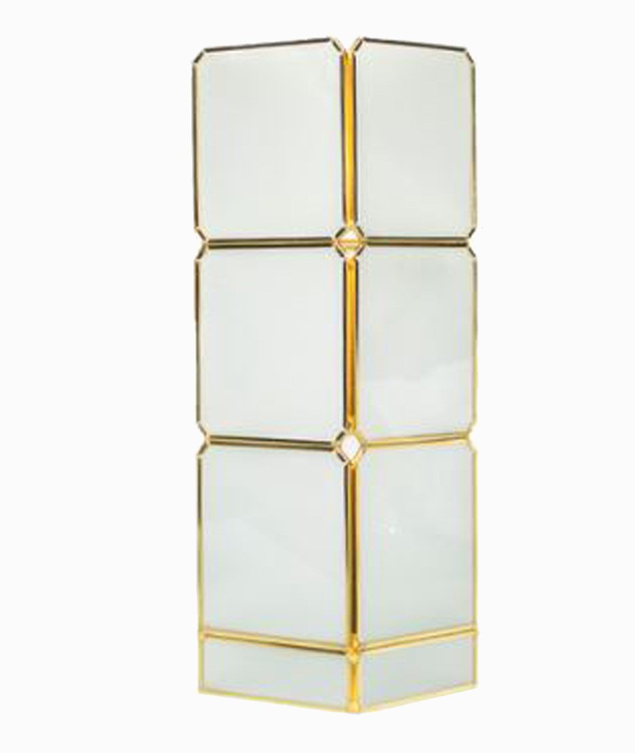 Caixa Vidro Metal Branco E Dourado 32x10x10cm  - Arrivo Mobile