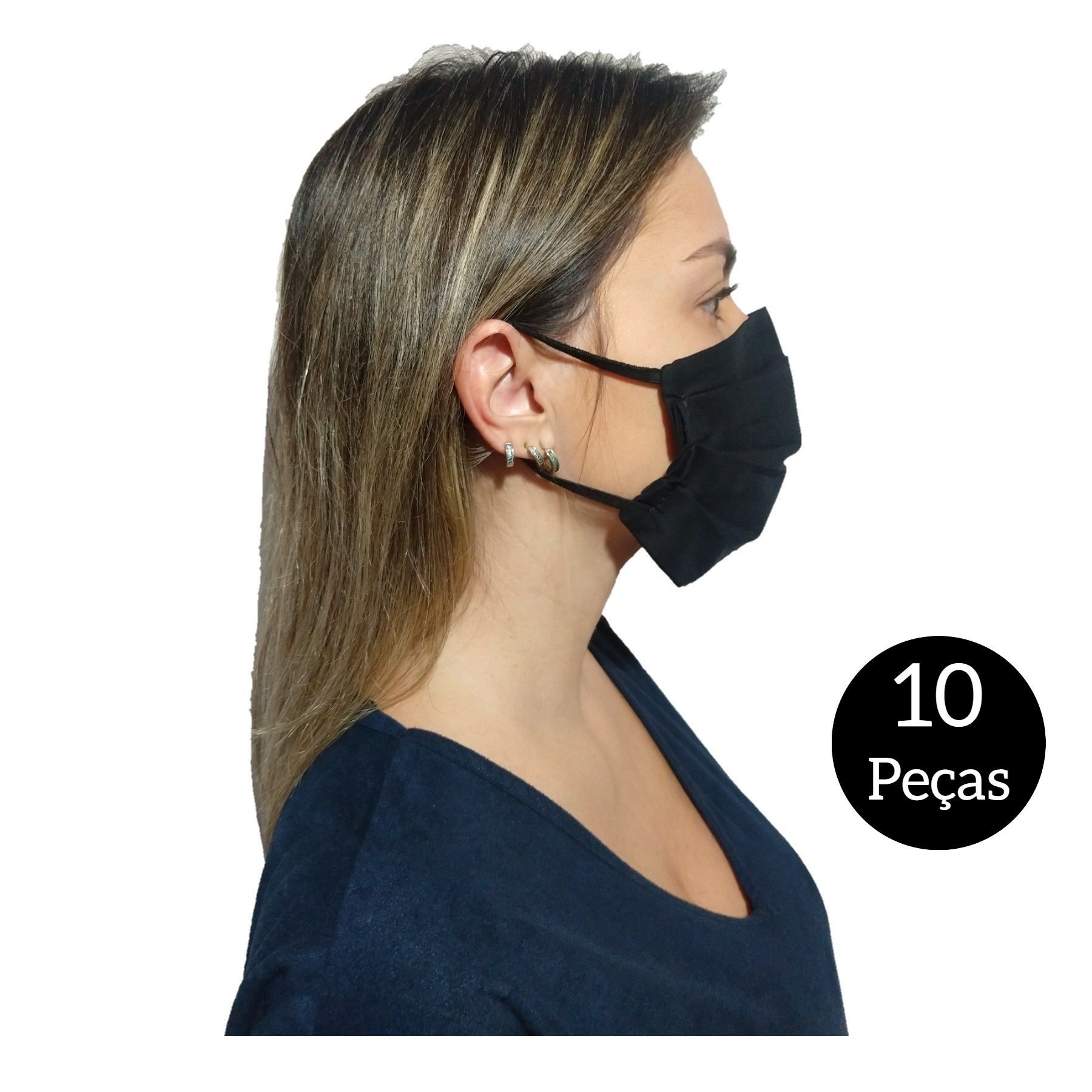 Kit com 10 Máscaras De Proteção Tecido Lavável - SAPATOWEB.COM