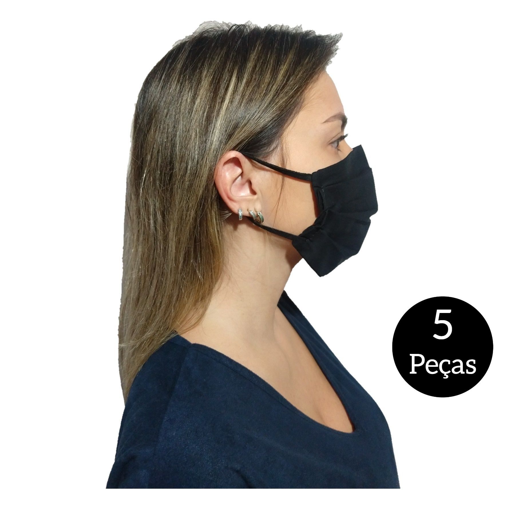 Kit com 5 Máscaras De Proteção Tecido Lavável  - SAPATOWEB.COM