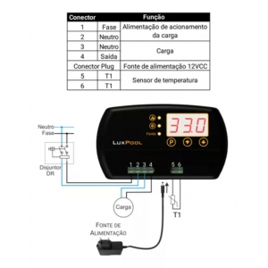 Termostato controlador digital de temperatura Luxpool TLZ1378N