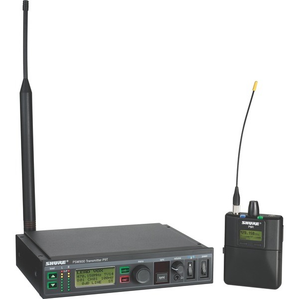 Sistema Shure P9T Transmissor & P9R Receptor Monitor de fone In Ear - PSM900