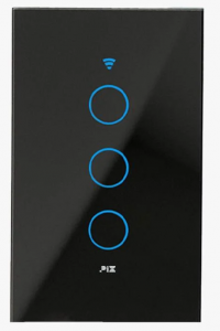 Interruptor Smart Touch Wifi Google Alexa 3 Teclas - Preto - Foto 0