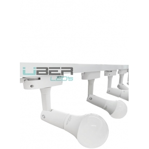 Kit Trilho Eletrificado 1,5M Branco 5 Spots E27 Bulbo LED 7W 6500K Luz Branca - Foto 0