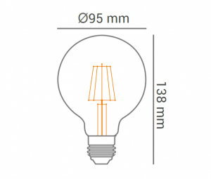 Lampada LED Filamento Vintage Retro Fume G95 E27 4w - Foto 3