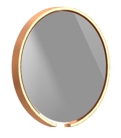 Espelho de Led Redondo Dourado 26W - Foto 0