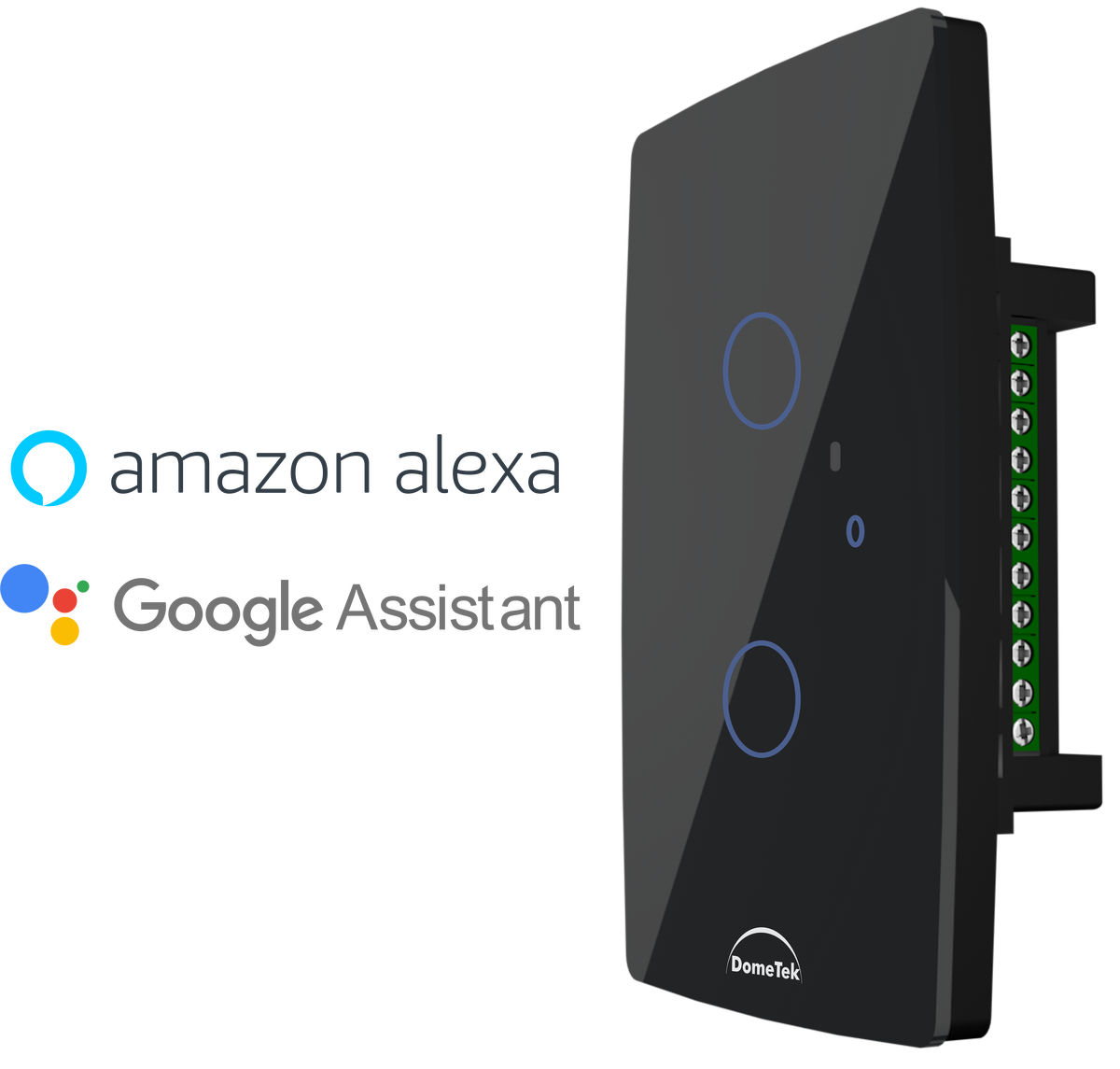 Interruptor Preto Smart Touch Wifi Google Alexa 2 Teclas - Foto 0