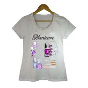 Camiseta t-shirt adulta feminina profissão manicure esmaltes