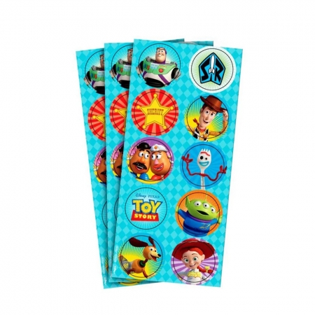 Adesivo Redondo para Lembrancinha Festa Toy Story 4 - 30 unidades - Regina