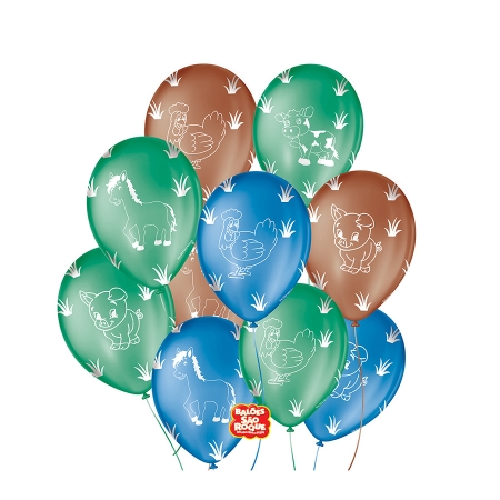 Balão de Festa Decorado Fazendinha - Sortido 9