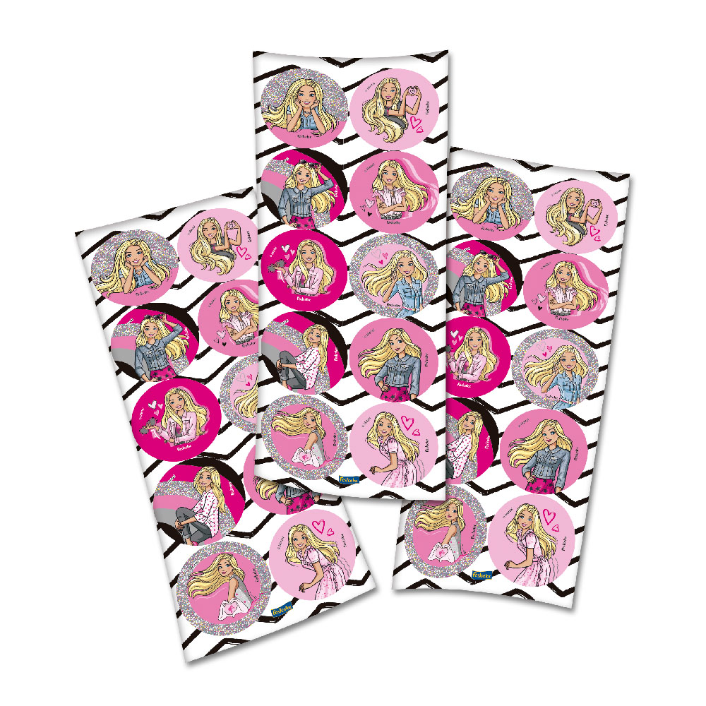 Adesivo Redondo Festa Barbie - 30 unidades - Festcolor
