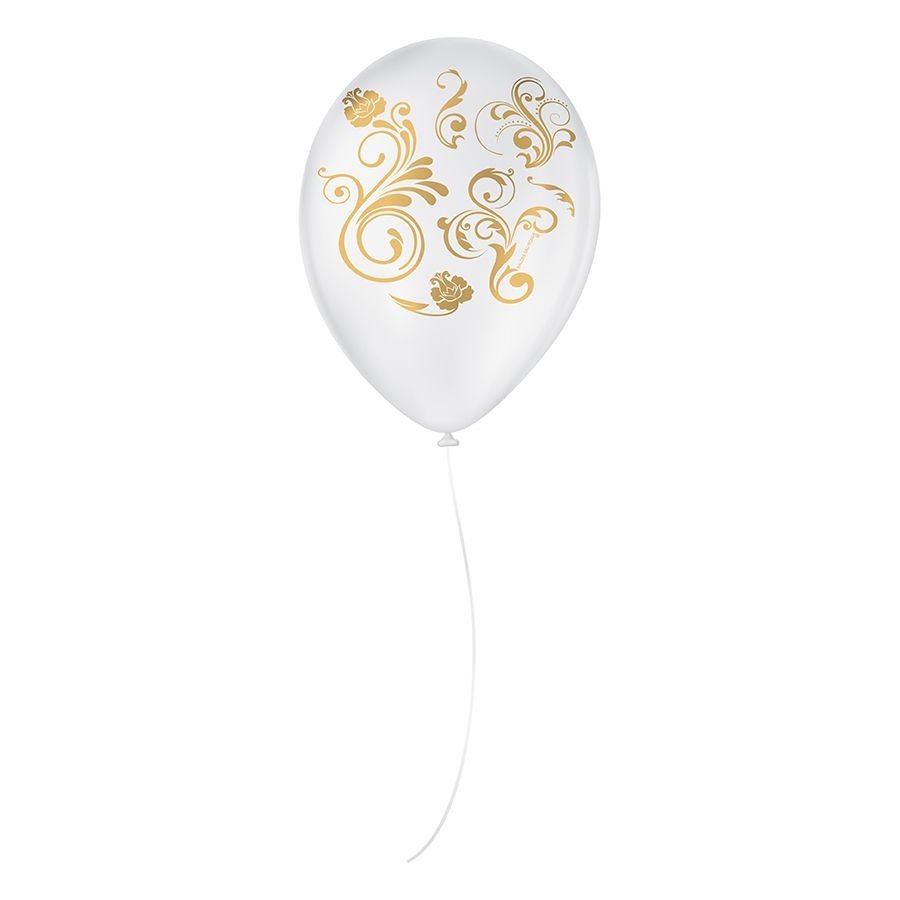 Balão de Festa Decorado Arabesco - 9" 23cm - 25 Unidades