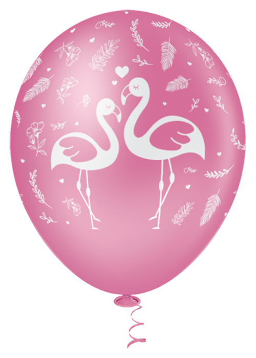 Balão de Festa Estampado Flamingo Sortido- 10" 25cm - Pic Pic