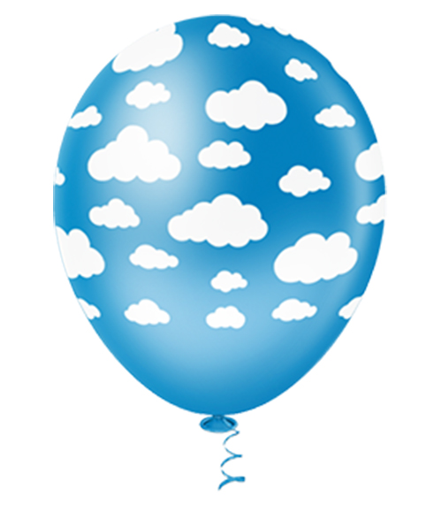 Balão de Festa Estampado Nuvem Sortido - 10" 25cm - Pic Pic