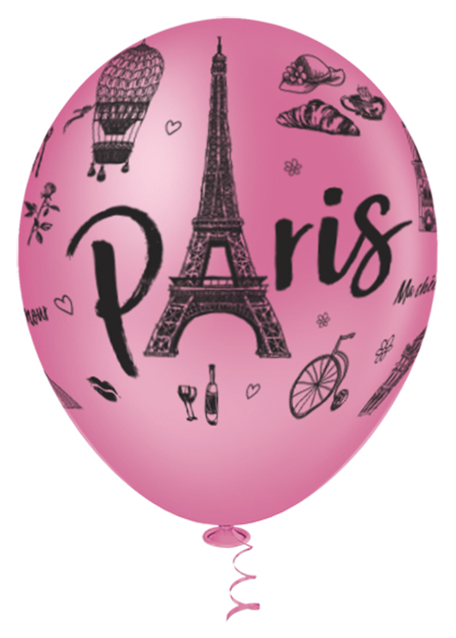 Balão de Festa Estampado Paris Sortido - 10" 25cm - Pic Pic