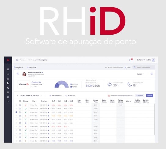 Software de Apuração de Ponto RHiD Anual até 200 Colaboradores