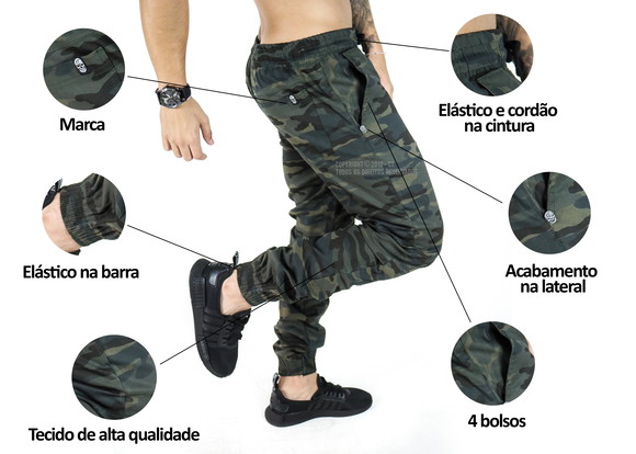 Calças Jeans Masculina Jogger C/ Punho Lycra Elastano