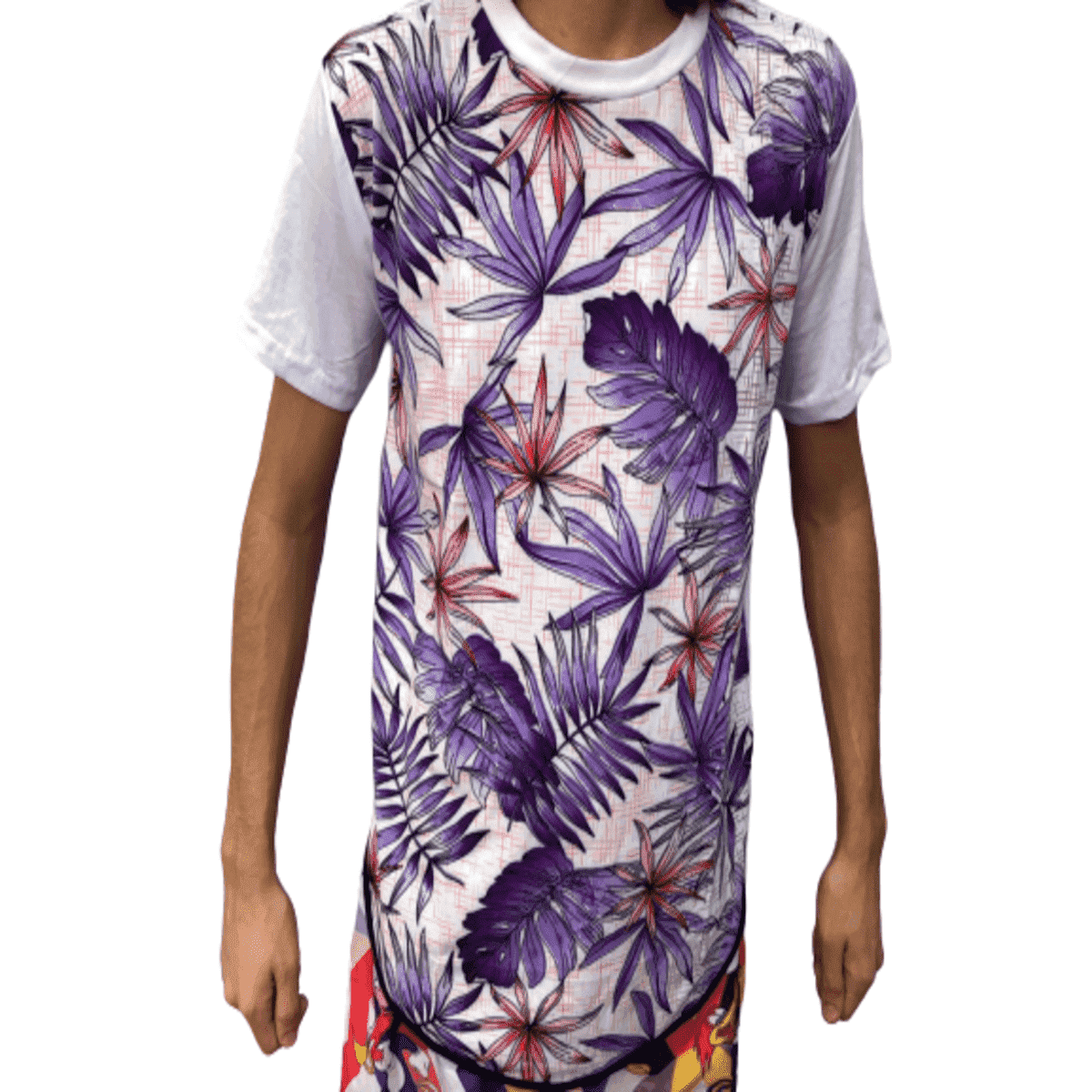 Kit 10 Camiseta Camisa Masculina Swag Long Line Florido Floral