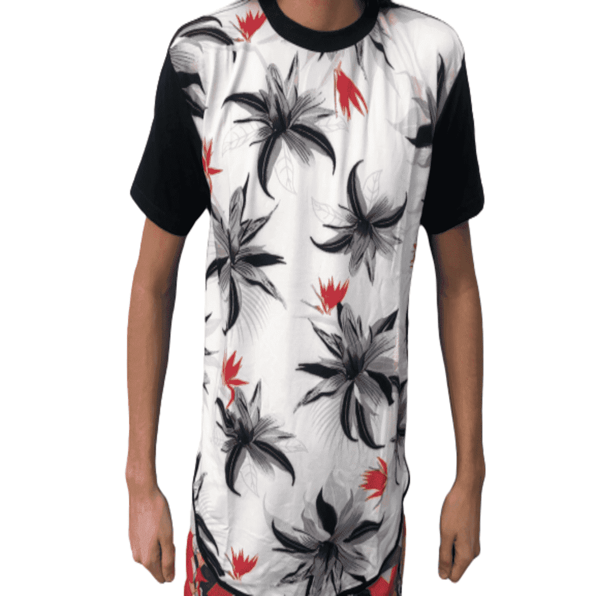 Kit 4 Camiseta Camisa Masculina Swag Long Line Florido Floral
