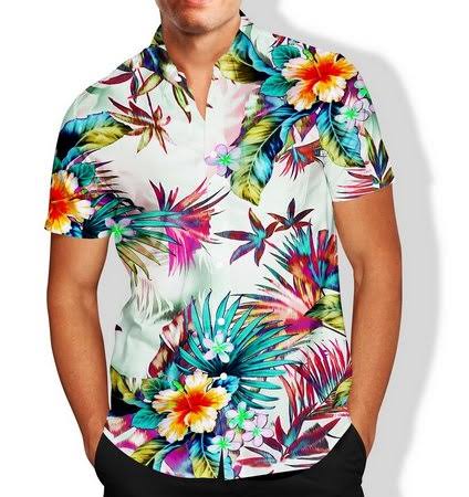 Kit 7 Camisa Camiseta Social Masculina Floral Florida Estampadas