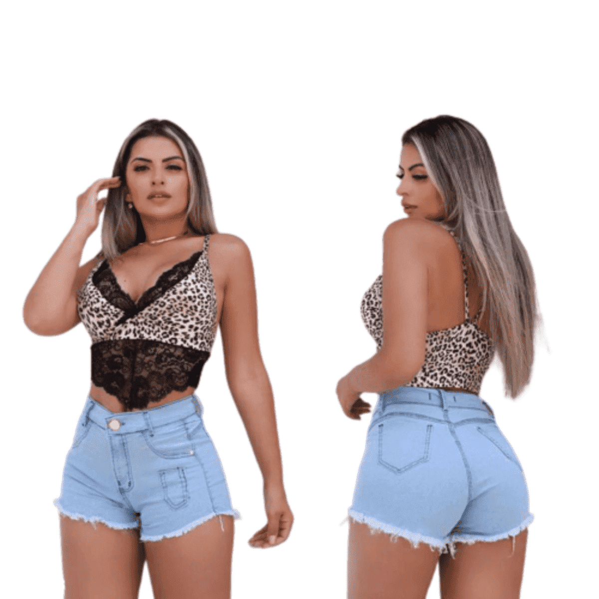 Kit 7 Shorts Jeans Hot Pants Feminino Cintura Alta Desfiado