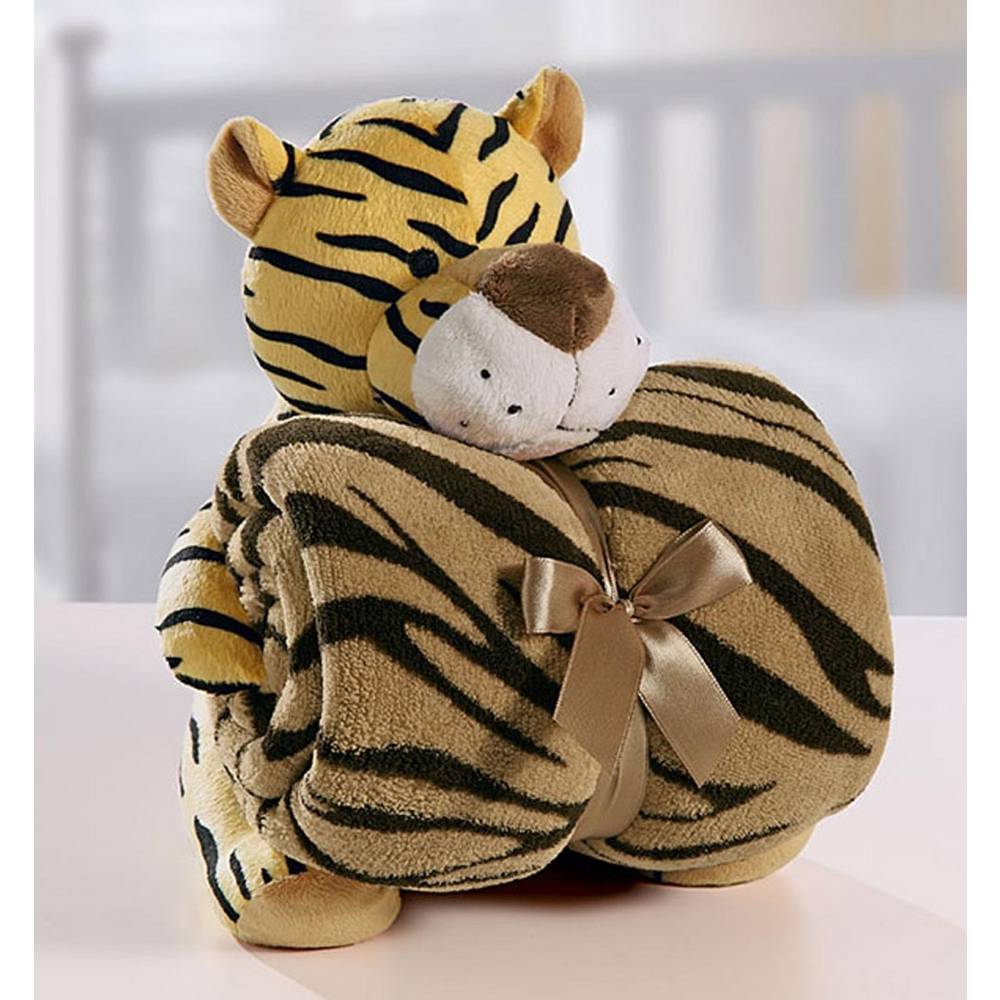 Cobertor Manta Para Bebê com Tigre De Pelúcia Bouton