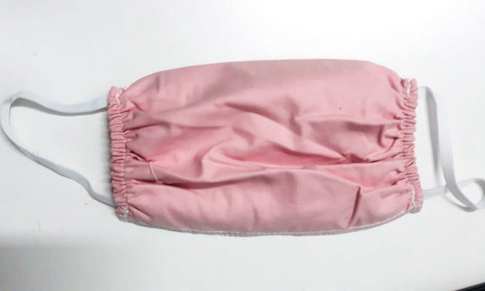 Mascara para proteção 100% algodão 18x15cm Rosa 10 peças