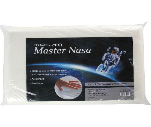 Travesseiro Nasa Viscoelástico 58x38x10cm Master Comfort