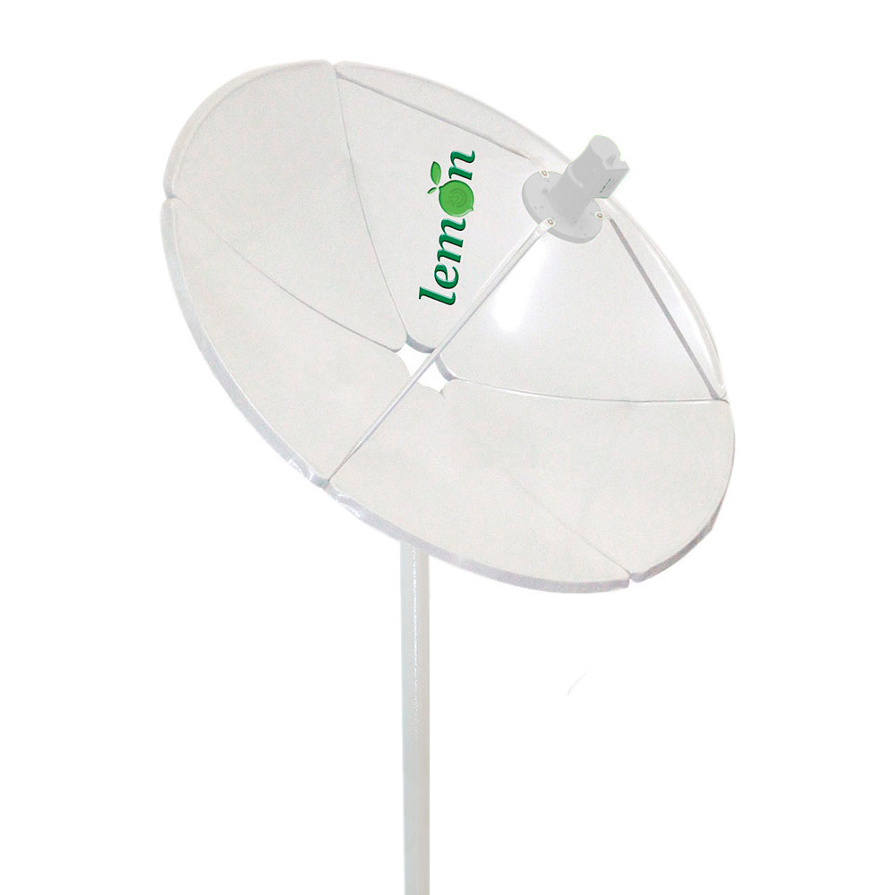 Kit Antena Parabolica Digital HD de Chapa Fechada 1,35 m 135 cm Banda C e KU + LNBF e Cabo