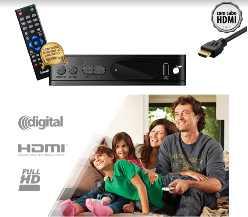 Conversor Digital HDTV e Gravador Digital Compatível Com Todos os Tipos de TV