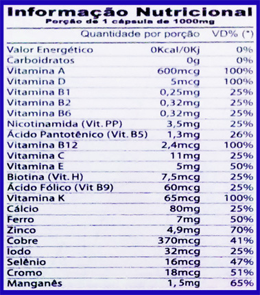 Suplemento Alimentar Vitaminas de A a Z - Polivitaminico De A a Z Complemento Vitamínico