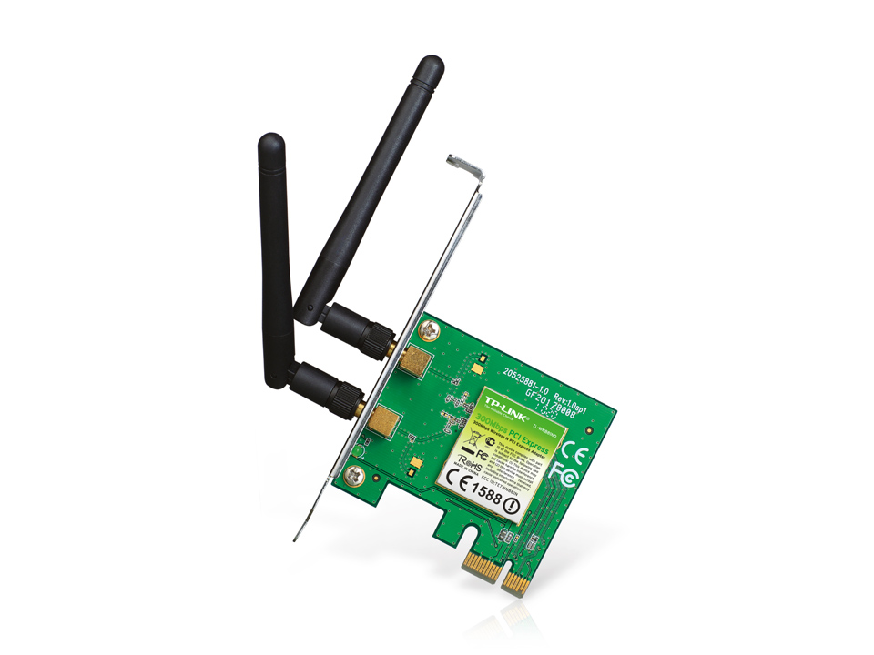 Placa de rede Wireless PCI Express X1 TP Link TL-WN881ND 2 Antenas 300 mbps Com Espelho Perfil Baixo