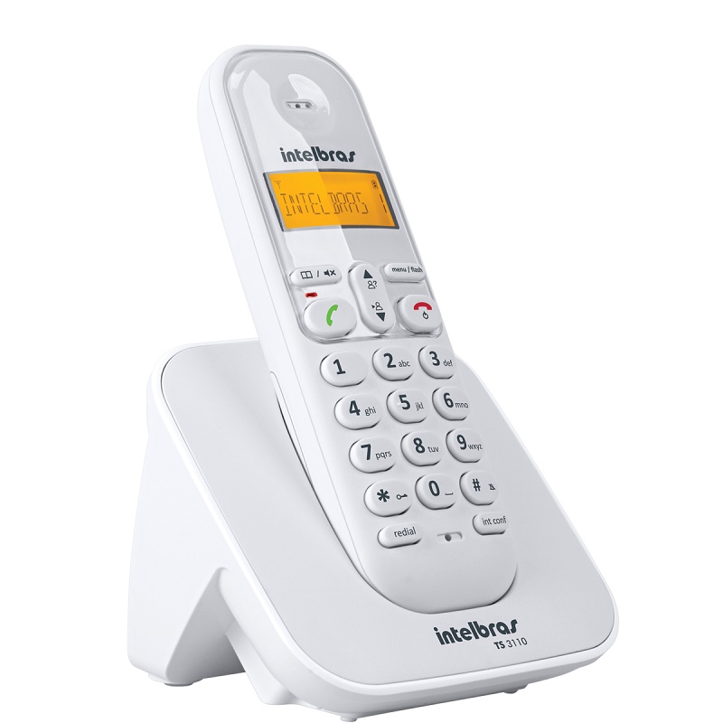 Telefone Sem Fio TS3110 Branco Intelbras Com Identificador de Chamadas
