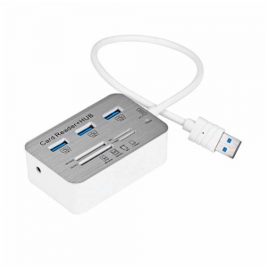 Hub USB 3.0 de 3 Portas com Leitor de Cartões SD Micro M2 MS JC-U-COMBO F3