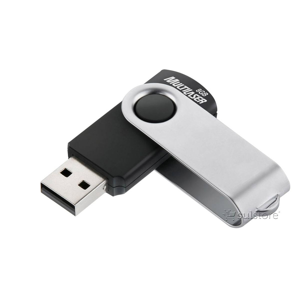 Pen Drive Preto Multilaser 8GB Twist USB 2.0 PD587