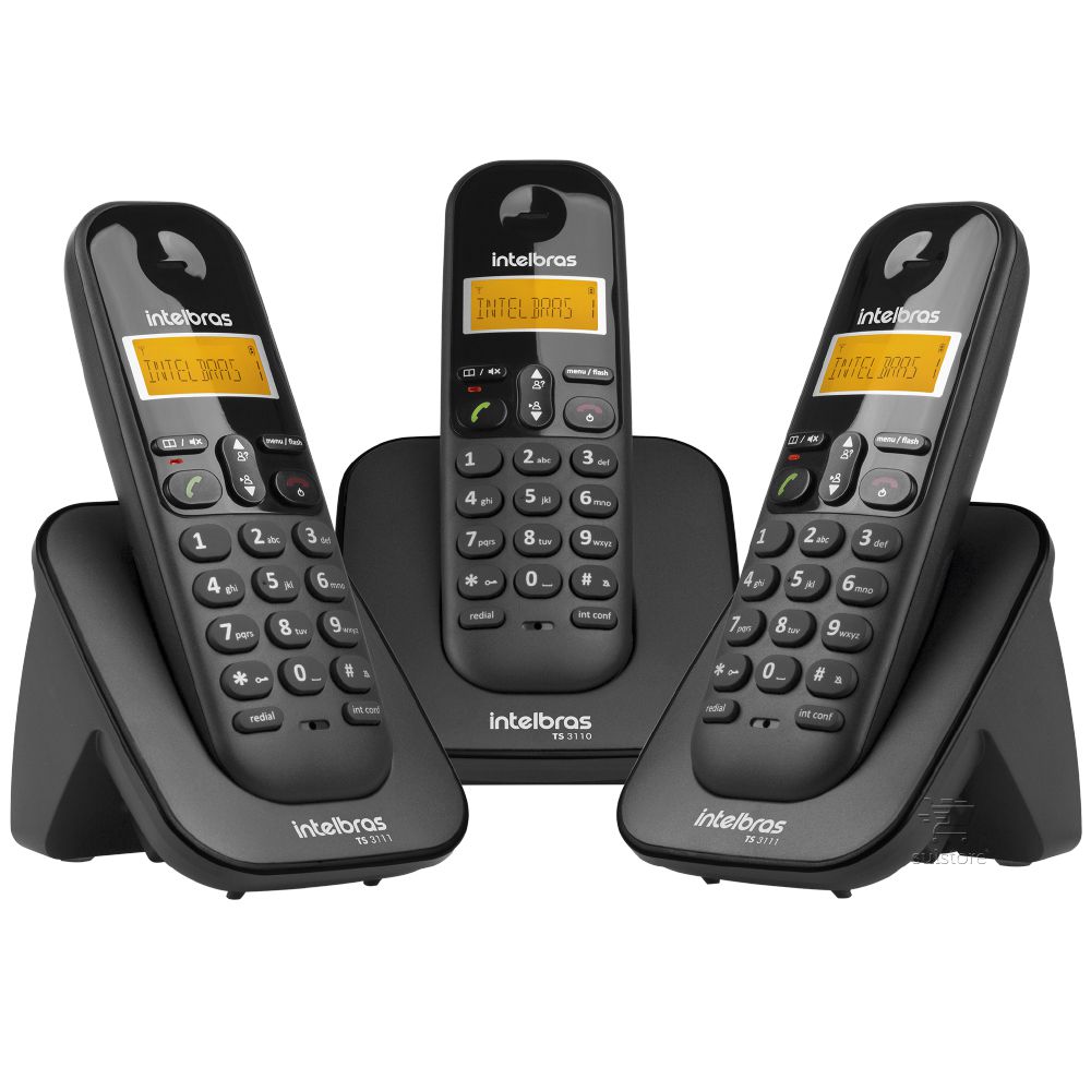 Telefone Sem Fio Ts3113 Intelbras Combo Base com 2 Ramal Adicional