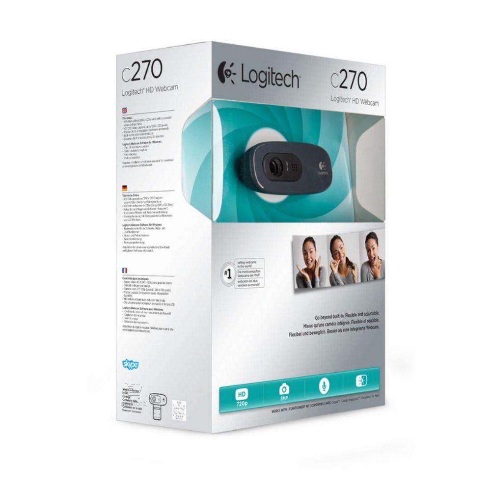 Webcam Logitech C270 Usb Hd 720p Com Microfone